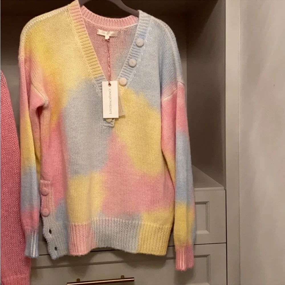 LoveShackFancy naveen pullover Fairytale Ombré Tie Dye Small New
